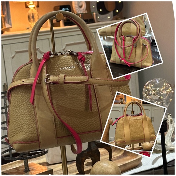 Coach Tan Leather Satchel with Pink Trim (Set of 2) - Picture 11 of 16